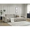 Image de Canapé droit fixe 3 places SIERRA tissu texturé taupe BOBOCHIC