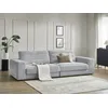 Image de Canapé droit fixe 3 places SIERRA tissu texturé gris clair BOBOCHIC