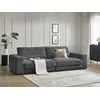 Image de Canapé droit fixe 3 places SIERRA tissu texturé gris foncé BOBOCHIC
