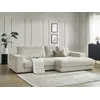 Image de Canapé d'angle fixe SIERRA tissu texturé beige angle droit BOBOCHIC 3 places
