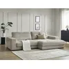 Image de Canapé d'angle fixe SIERRA tissu texturé taupe angle droit BOBOCHIC 3 places