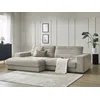 Image de Canapé d'angle fixe SIERRA tissu texturé taupe angle gauche BOBOCHIC 3 places