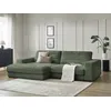 Image de Canapé d'angle fixe SIERRA tissu texturé vert foncé angle gauche BOBOCHIC 3 places