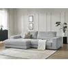 Image de Canapé d'angle fixe SIERRA tissu texturé gris clair angle gauche BOBOCHIC 3 places
