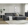 Image de Canapé d'angle fixe SIERRA tissu texturé gris foncé angle droit BOBOCHIC 3 places