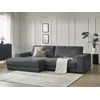 Image de Canapé d'angle fixe SIERRA tissu texturé gris foncé angle gauche BOBOCHIC 3 places