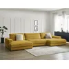 Image de Canapé panoramique fixe SIERRA tissu texturé jaune BOBOCHIC 4 places