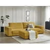 Image de Canapé droit fixe 3 places SIERRA tissu texturé avec pouf jaune BOBOCHIC