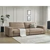 Image de Canapé droit fixe 3 places SIERRA velours taupe BOBOCHIC