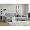 Image de Canapé droit fixe 3 places SIERRA velours gris clair BOBOCHIC