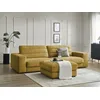 Image de Canapé droit fixe 3 places SIERRA velours avec pouf jaune BOBOCHIC