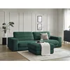 Image de Canapé droit fixe 3 places SIERRA velours avec pouf vert foncé BOBOCHIC