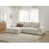 Image de Canapé d'angle convertible coffre EVEREST tissu texturé blanc angle gauche BOBOCHIC 3 places