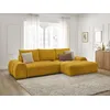 Image de Canapé d'angle convertible coffre EVEREST tissu texturé jaune angle droit BOBOCHIC 3 places