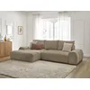Image de Canapé d'angle convertible coffre EVEREST tissu texturé taupe angle gauche BOBOCHIC 3 places