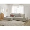 Image de Canapé d'angle convertible coffre EVEREST tissu texturé beige angle gauche BOBOCHIC 3 places