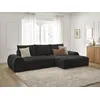 Image de Canapé d'angle convertible coffre EVEREST tissu texturé noir angle droit BOBOCHIC 3 places