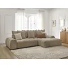 Image de Canapé d'angle convertible coffre EVEREST tissu texturé taupe angle droit BOBOCHIC 3 places