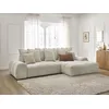 Image de Canapé d'angle convertible coffre EVEREST tissu texturé beige angle droit BOBOCHIC 3 places
