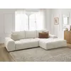 Image de Canapé d'angle convertible coffre EVEREST tissu chiné blanc angle droit BOBOCHIC 3 places
