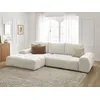 Image de Canapé d'angle convertible coffre EVEREST tissu chiné blanc angle gauche BOBOCHIC 3 places
