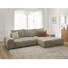 Image de Canapé d'angle convertible coffre EVEREST tissu chiné taupe angle droit BOBOCHIC 3 places