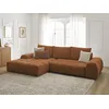 Image de Canapé d'angle convertible coffre EVEREST tissu chiné orange angle gauche BOBOCHIC 3 places