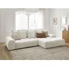 Image de Canapé d'angle convertible coffre EVEREST tissu chiné blanc angle droit BOBOCHIC 3 places