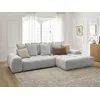 Image de Canapé d'angle convertible coffre EVEREST tissu chiné gris clair angle droit BOBOCHIC 3 places