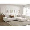 Image de Canapé d'angle L convertible coffre EVEREST tissu texturé blanc angle droit BOBOCHIC 3 places