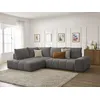 Image de Canapé d'angle L convertible coffre EVEREST tissu texturé gris foncé angle gauche BOBOCHIC 3 places