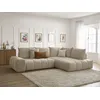 Image de Canapé d'angle L convertible coffre EVEREST tissu texturé taupe angle droit BOBOCHIC 3 places