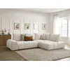 Image de Canapé d'angle L convertible coffre EVEREST tissu texturé beige angle droit BOBOCHIC 3 places