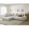 Image de Canapé d'angle L convertible coffre EVEREST tissu texturé gris clair angle gauche BOBOCHIC 3 places