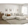 Image de Canapé d'angle L convertible coffre EVEREST tissu texturé beige angle droit BOBOCHIC 3 places