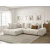 Image de Canapé d'angle L convertible coffre EVEREST tissu texturé beige angle gauche BOBOCHIC 3 places