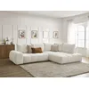 Image de Canapé d'angle L convertible coffre EVEREST tissu chiné blanc angle droit BOBOCHIC 3 places