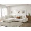 Image de Canapé d'angle L convertible coffre EVEREST tissu chiné blanc angle gauche BOBOCHIC 3 places