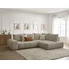 Image de Canapé d'angle L convertible coffre EVEREST tissu chiné taupe angle droit BOBOCHIC 3 places