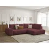 Image de Canapé d'angle L convertible coffre EVEREST tissu chiné rouge angle droit BOBOCHIC 3 places