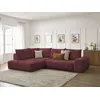 Image de Canapé d'angle L convertible coffre EVEREST tissu chiné rouge angle gauche BOBOCHIC 3 places