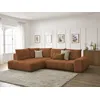 Image de Canapé d'angle L convertible coffre EVEREST tissu chiné orange angle gauche BOBOCHIC 3 places
