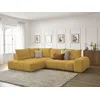 Image de Canapé d'angle L convertible coffre EVEREST tissu chiné jaune angle gauche BOBOCHIC 3 places