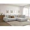 Image de Canapé d'angle L convertible coffre EVEREST tissu chiné gris clair angle droit BOBOCHIC 3 places