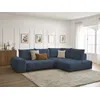 Image de Canapé d'angle L convertible coffre EVEREST tissu chiné bleu foncé angle droit BOBOCHIC 3 places