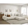 Image de Canapé d'angle L convertible coffre EVEREST tissu chiné blanc angle droit BOBOCHIC 3 places