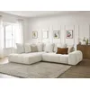Image de Canapé d'angle L convertible coffre EVEREST tissu chiné blanc angle gauche BOBOCHIC 3 places