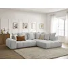 Image de Canapé d'angle L convertible coffre EVEREST tissu chiné gris clair angle droit BOBOCHIC 3 places