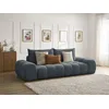 Image de Canapé droit convertible coffre EVEREST tissu texturé bleu foncé BOBOCHIC 3 places
