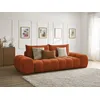 Image de Canapé droit convertible coffre EVEREST tissu texturé orange BOBOCHIC 3 places